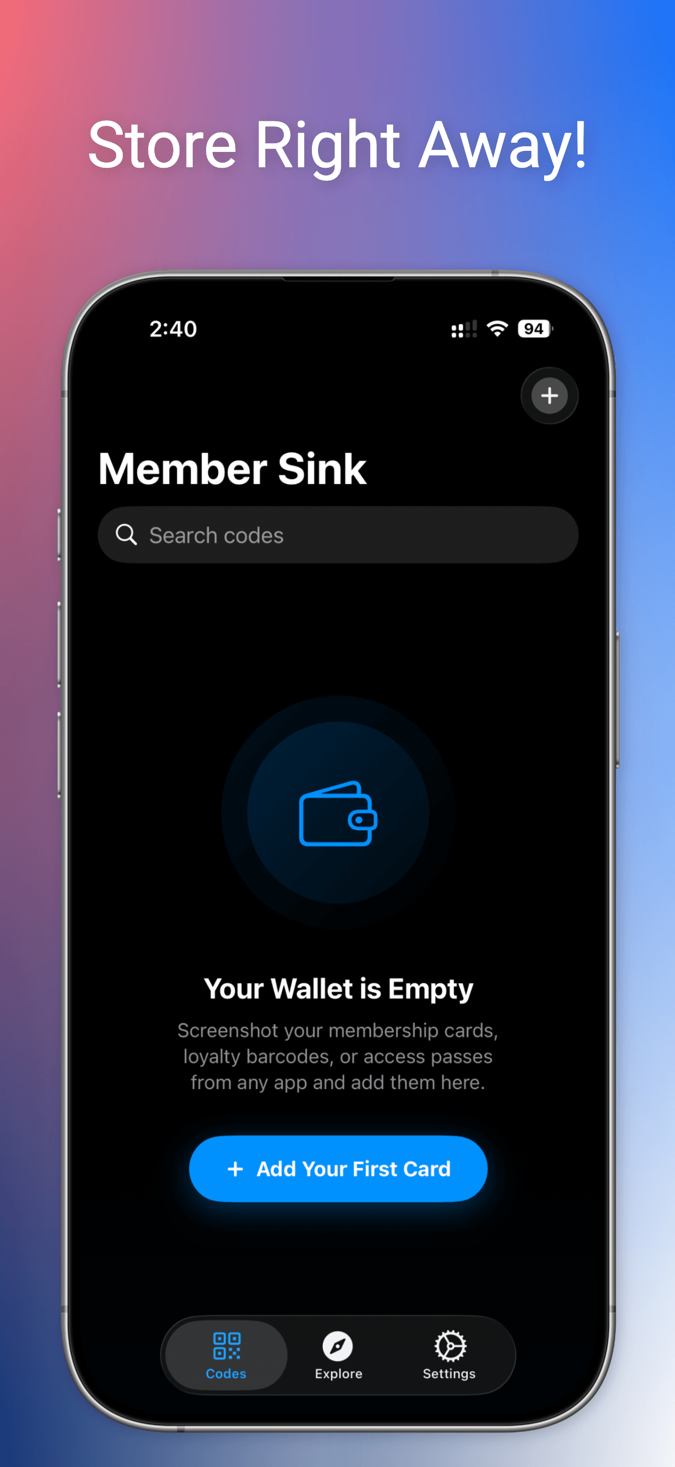 Member Sink - Your code wallet